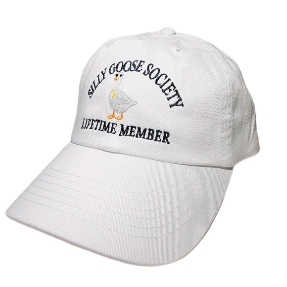 Silly Goose Society Lifetime Member Curved Bill Unstructured Strapback Dad Cap - Picture 2 of 5
